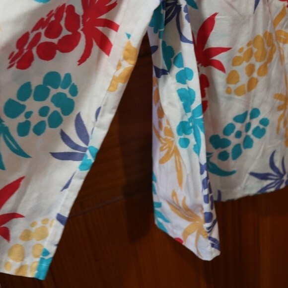 Jaclyn Smith Rainbow Pineapple Wide Leg Culotte Shorts Secret Pants Vintage 90s - Picture 4 of 9